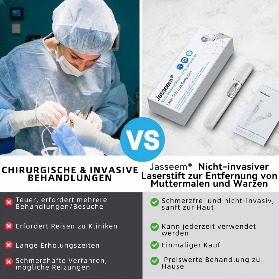 𝐉𝐚𝐬𝐬𝐞𝐞𝐦® 🌳Nicht-invasive Laserstift zur Entfernung von Hautflecken und Warzen (Schnelle und schmerzlose Entfernung von Warzen, Muttermalen, Altersflecken und Hautunreinheiten – ganz ohne Nebenwirkungen) 🔥