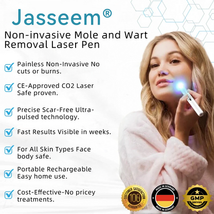 𝐉𝐚𝐬𝐬𝐞𝐞𝐦® 🌳Nicht-invasive Laserstift zur Entfernung von Hautflecken und Warzen (Schnelle und schmerzlose Entfernung von Warzen, Muttermalen, Altersflecken und Hautunreinheiten – ganz ohne Nebenwirkungen) 🔥
